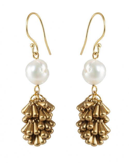 Megan Park - Gilden Freshwater Pearl and Gold Drop Earrings