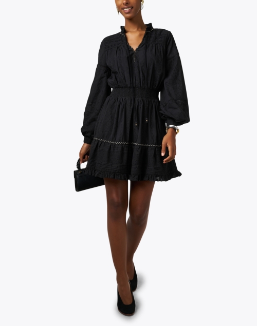Rayne Black Embroidered Cotton Dress
