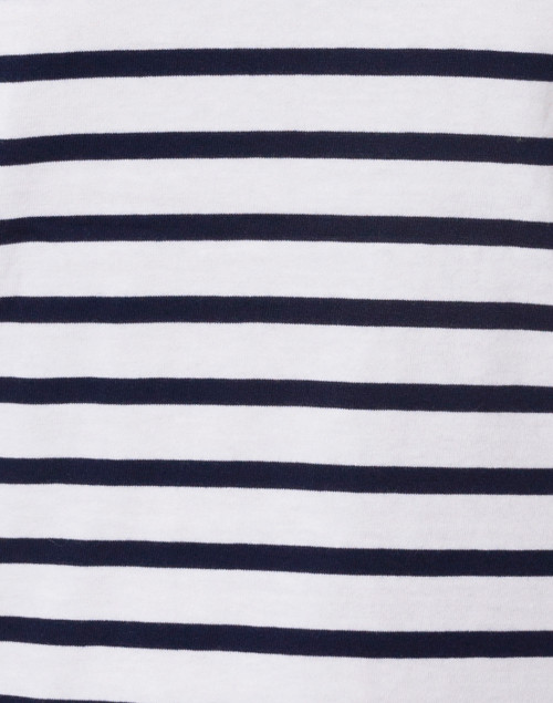Fabric image - Saint James - Etrille White and Navy Striped Cotton Top