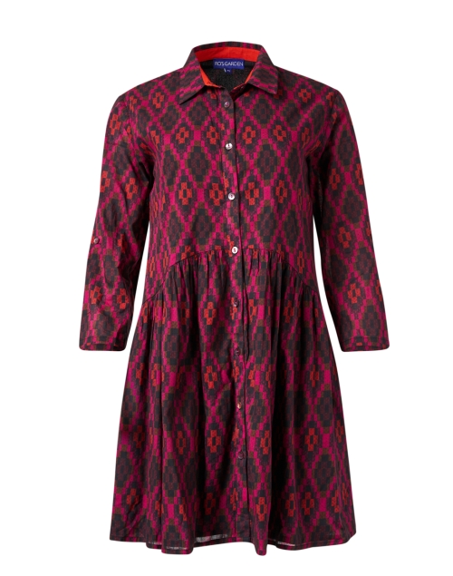 Product image - Ro's Garden - Deauville Red Argyle Print Shirt Dress