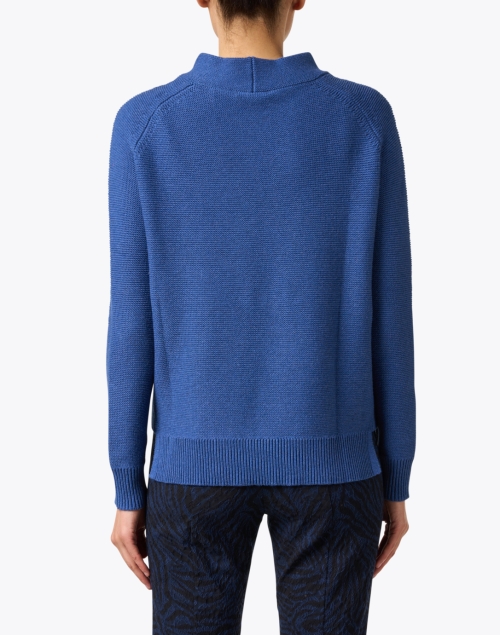 Back image - Kinross - Blue Garter Stitch Cotton Sweater