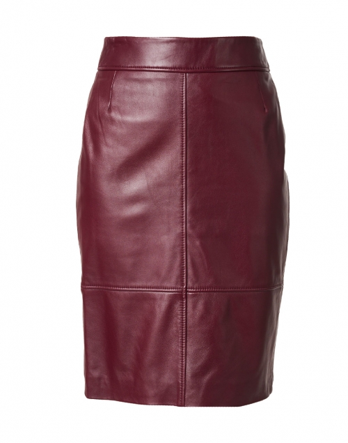 BOSS Hugo Boss - Selrita Bordeaux Leather Pencil Skirt