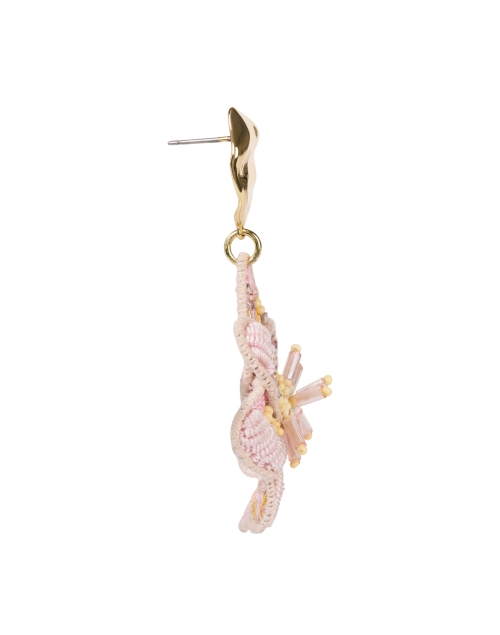 Back image - Mignonne Gavigan - Margarite Pink and Gold Floral Drop Earrings