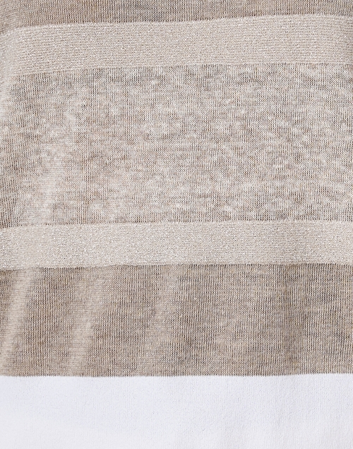 Fabric image - D.Exterior - White Striped Knit Linen Top
