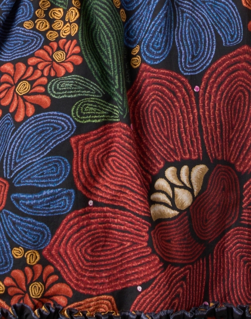 Fabric image - Farm Rio - Black Floral Print Mini Dress