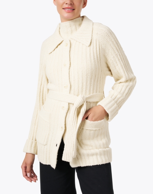 Front image - Margaret O'Leary - Ivory Cotton Fleece Jacket