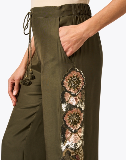 Extra_1 image - Figue - Theodora Green Silk Pant