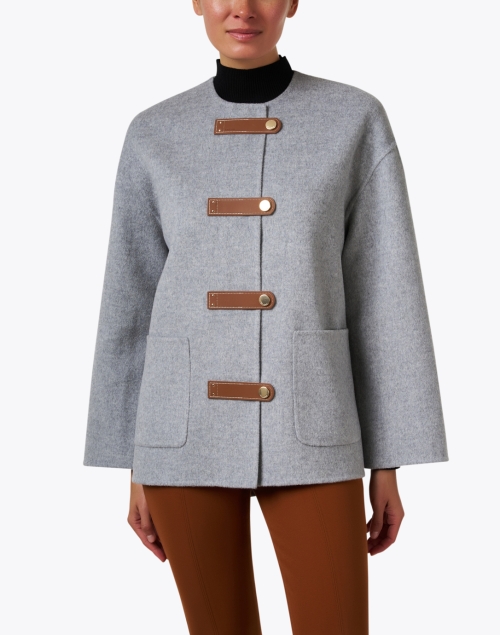 Front image - St. John - Grey Wool Cashmere Jacket