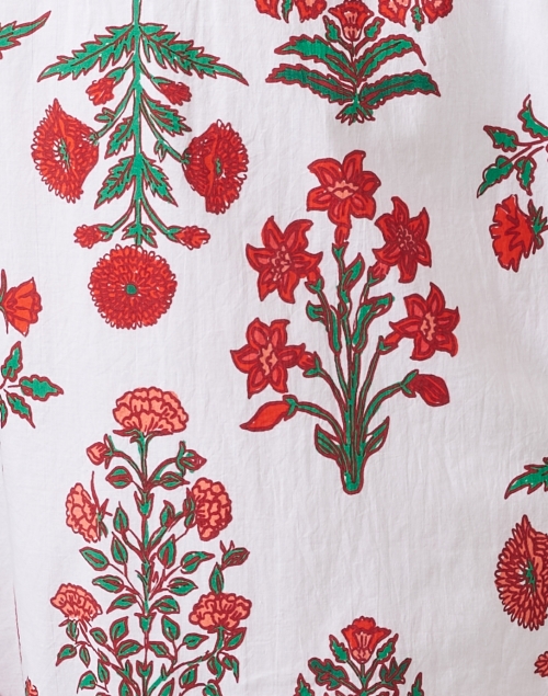 Fabric image - Ro's Garden - Thelma White and Red Floral Print Dress