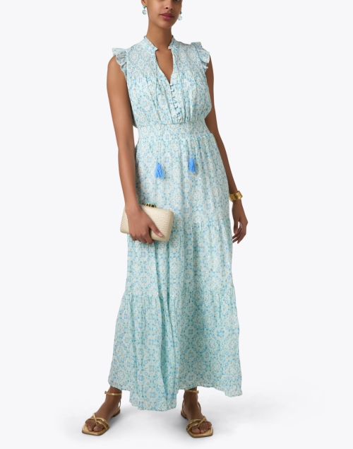 Turquoise Print Maxi Dress