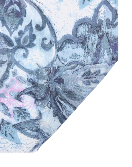 Back image - Kinross - Blue Multi Print Silk Cashmere Scarf