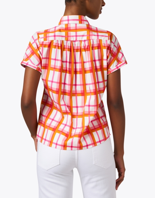 Back image - Caliban - Orange and Pink Plaid Cotton Shirt