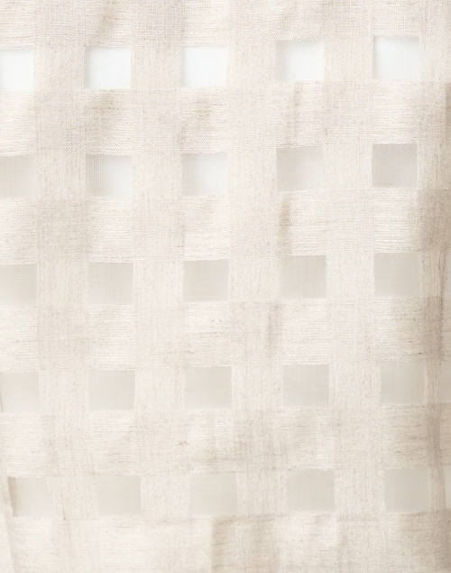Fabric image - Connie Roberson - Rita Beige Sheer Plaid Shirt