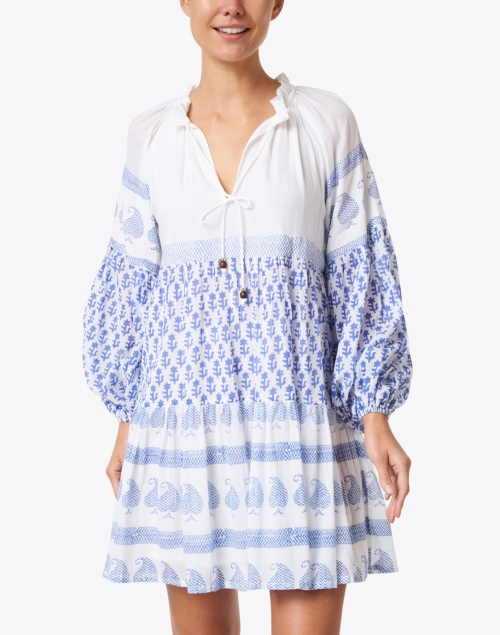 Oliphant - Flora Blue and White Print Dress