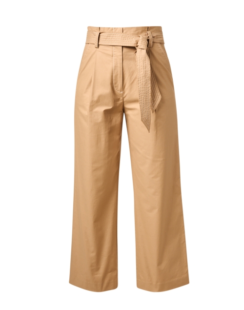 Product image - Veronica Beard - Lang Khaki Stretch Cotton Wide Leg Pant