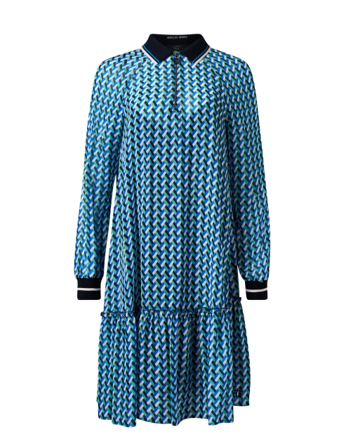 Product image - Marc Cain Sports - Blue Geometric Print Polo Dress