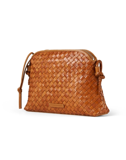 Front image - Loeffler Randall - Mallory Brown Woven Leather Crossbody Bag 