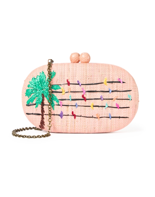 Extra_1 image - SERPUI - Olivine Pink Embroidered Clutch