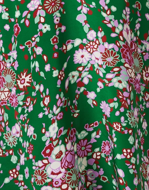 Fabric image - L.K. Bennett - Rita Green Floral Print Dress
