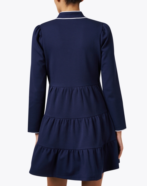 Back image - Sail to Sable - Navy Tiered Dress 