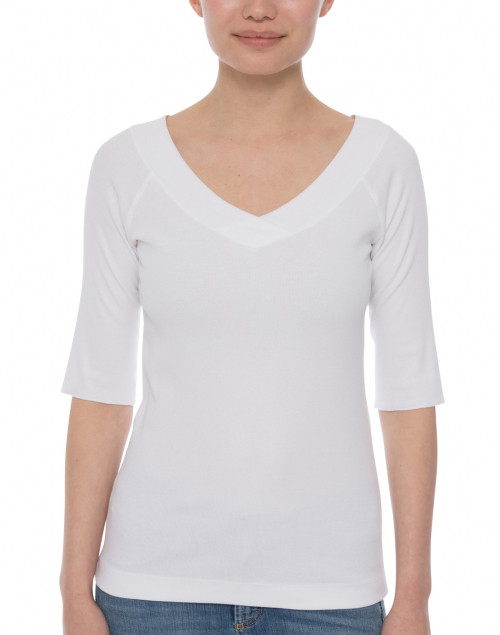Front image - Marc Cain - White Crossover Top