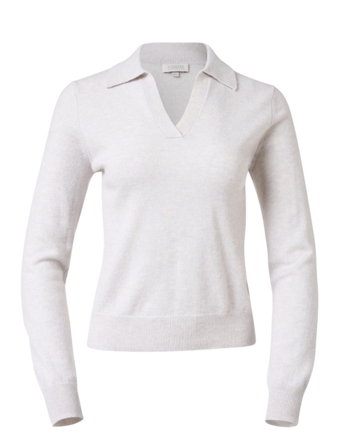 Product image - Kinross - Light Grey Cashmere Polo Sweater