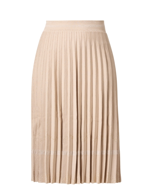 Product image - D.Exterior - Tan Stretch Wool Pleated Skirt