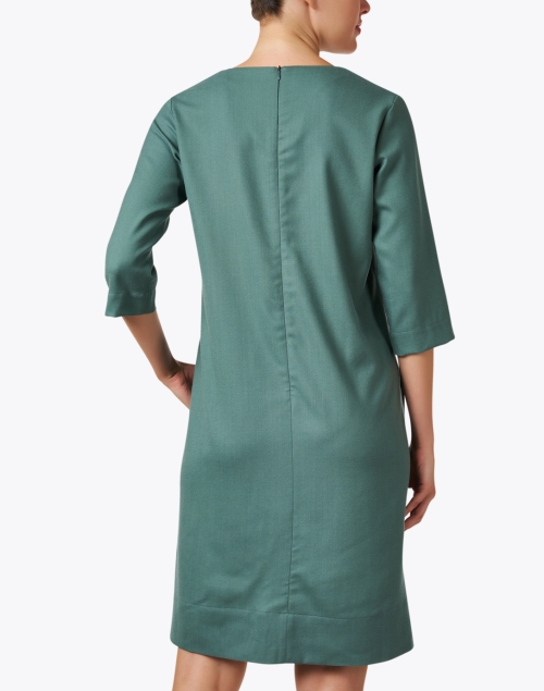 Back image - Rosso35 - Green Wool Shift Dress