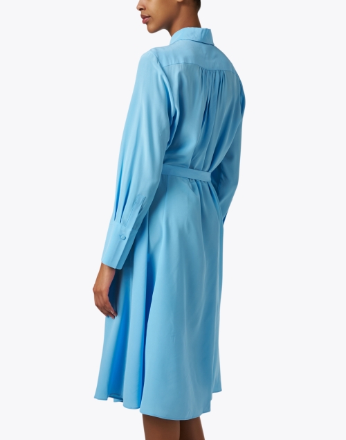 Back image - Joseph - Diane Blue Silk Shirt Dress