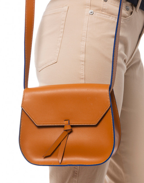Mini Cognac Leather Saddle Bag