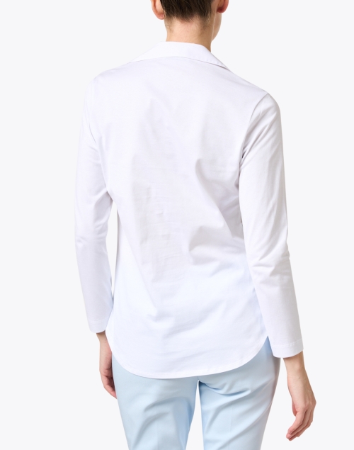 Back image - WHY CI - White Embroidered Cotton Blouse