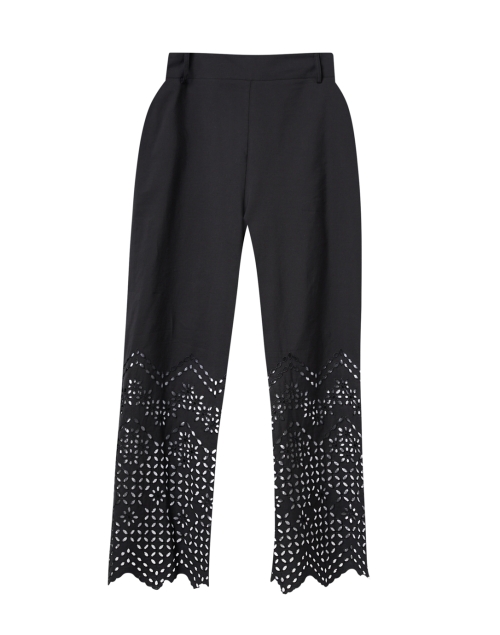 Product image - D.Exterior - Black Eyelet Cropped Pant