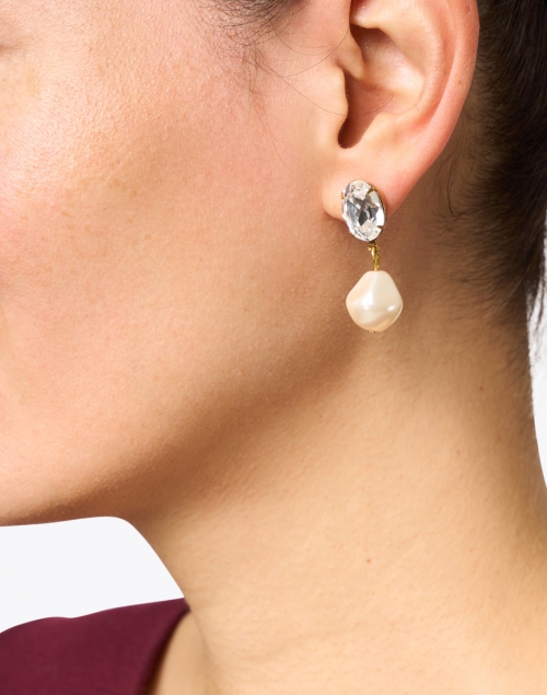 Look image - Jennifer Behr - Tunis Diamond and Pearl Drop Earrings