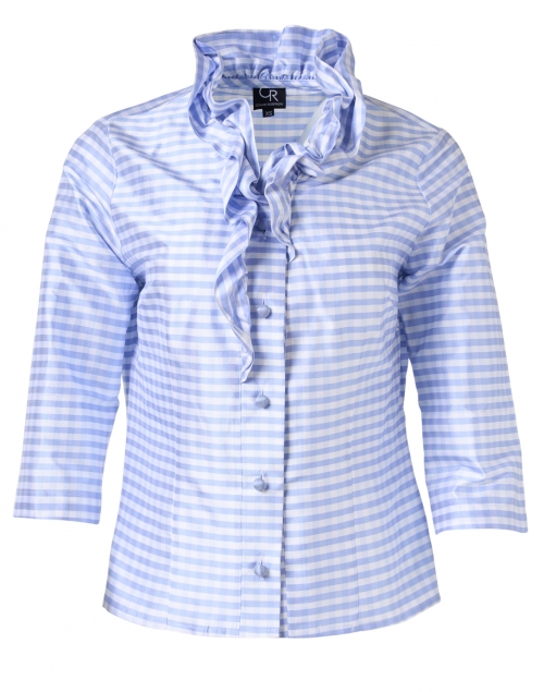 Product image - Connie Roberson - Celine Cortez Purple and White Check Silk Shirt