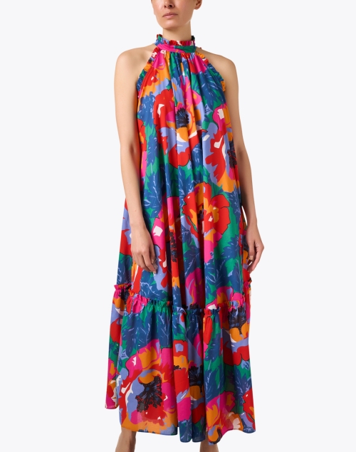 Front image - Loretta Caponi - Melinda Multi Print Halter Dress