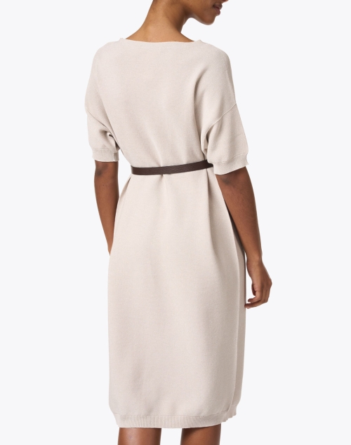 Back image - Fabiana Filippi - Beige Lurex Cotton Blend Dress