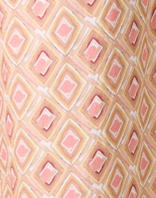 Fabric image - Ecru - Del Ray Beige and Pink Print Pant