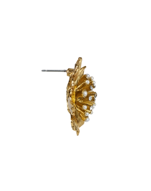 Back image - Oscar de la Renta - Michelle Gold Flower Earrings