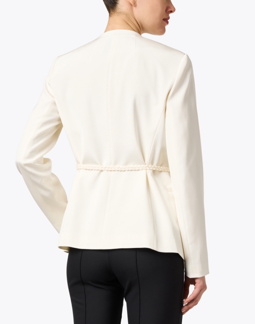 Back image - Lafayette 148 New York - Ivory Stretch Silk Wrap Jacket