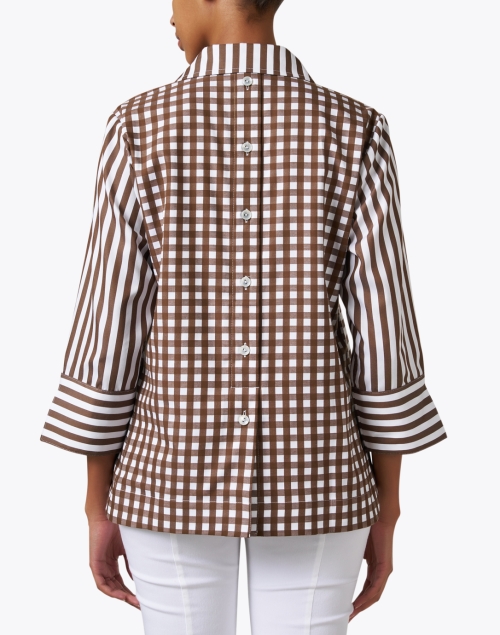 Back image - Hinson Wu - Aileen Brown and White Striped Cotton Top