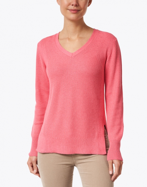 Kinross - Pink Ribbed Cotton Sweater