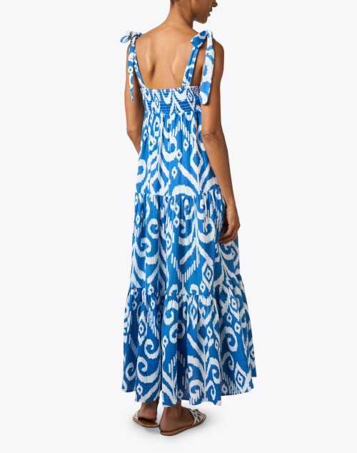 Back image - Honorine - Marguerite Blue Print Maxi Dress
