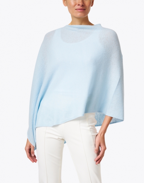 Front image - Minnie Rose - Baby Blue Cashmere Ruana