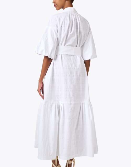 Back image - Odeeh - White Cotton Linen Shirt Dress