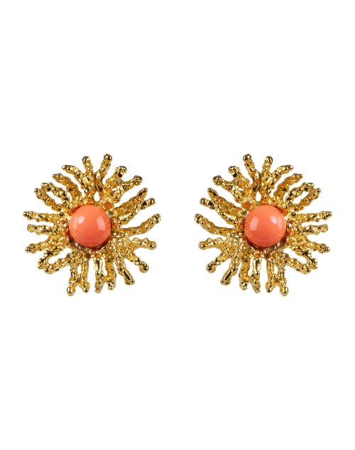 Product image - Kenneth Jay Lane - Gold and Coral Reef Earrings