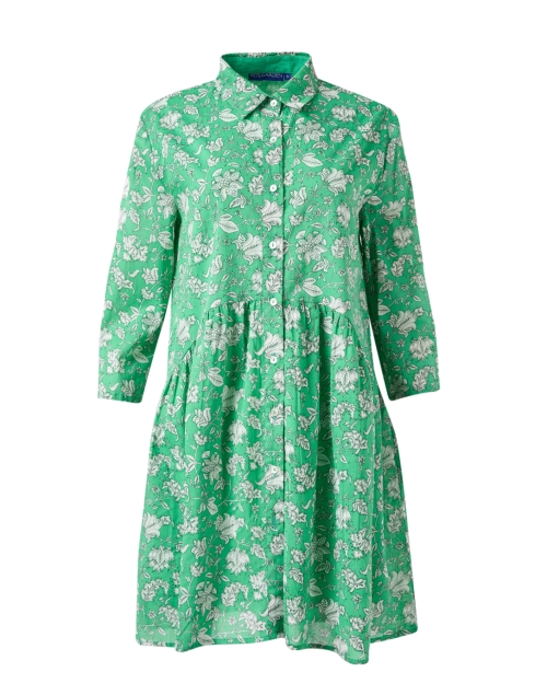 Product image - Ro's Garden - Deauville Green Floral Print Shirt Dress