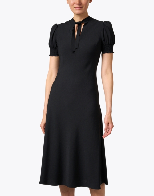 Front image - Ines de la Fressange - Cerise Black Tie Neck Dress