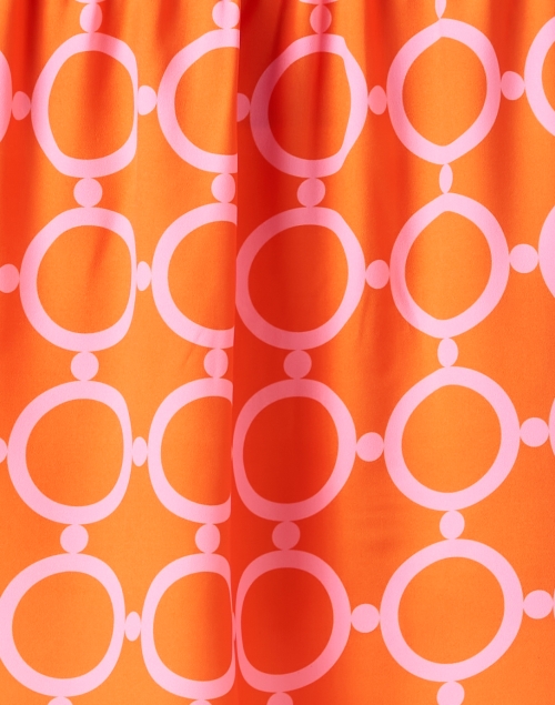 Fabric image - Gretchen Scott - Pink and Orange Print Ruffle Tunic Top