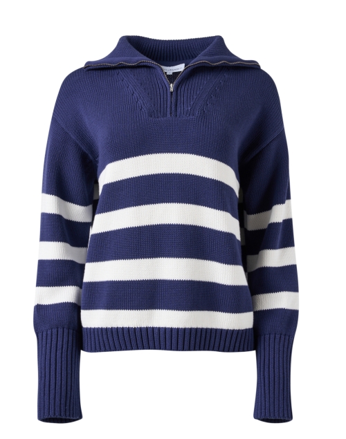 Product image - White + Warren - Navy and White Cotton Sweater