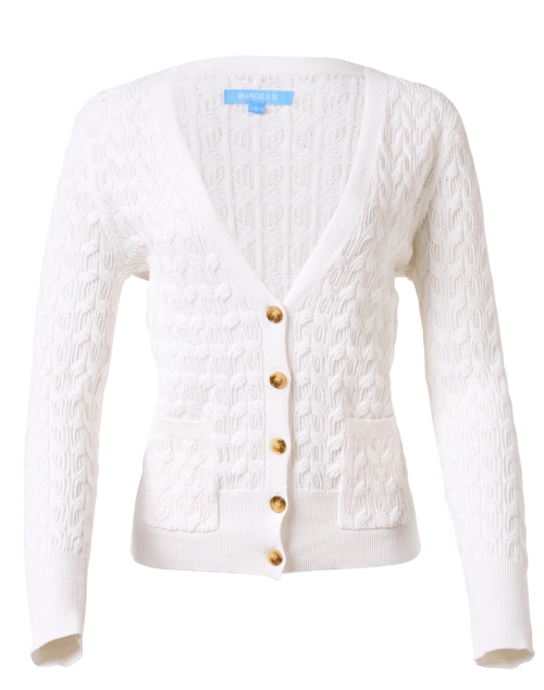 Product image - Burgess - Lily White Crochet Cotton Cashmere Cardigan